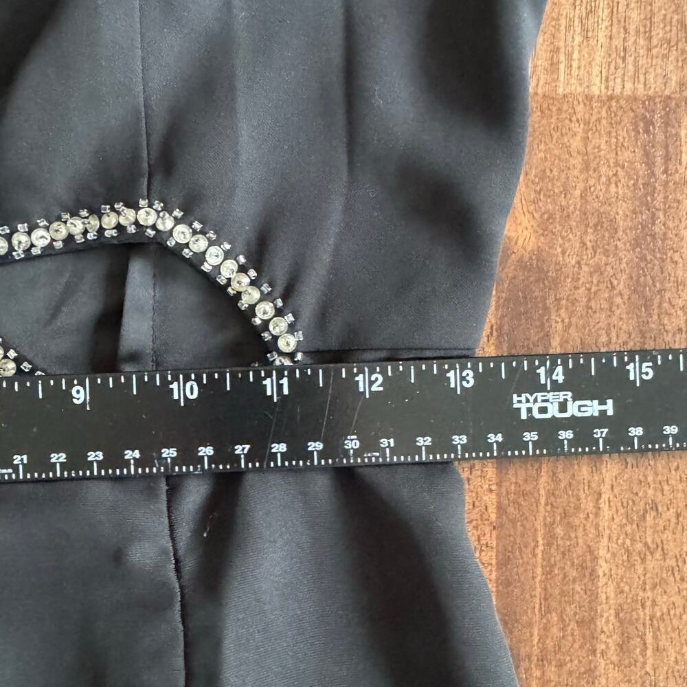 Ieena for Mac Duggal Black Rhinestone Bow Cutout Column Gown Women’s Size 2 - Picture 13 of 16